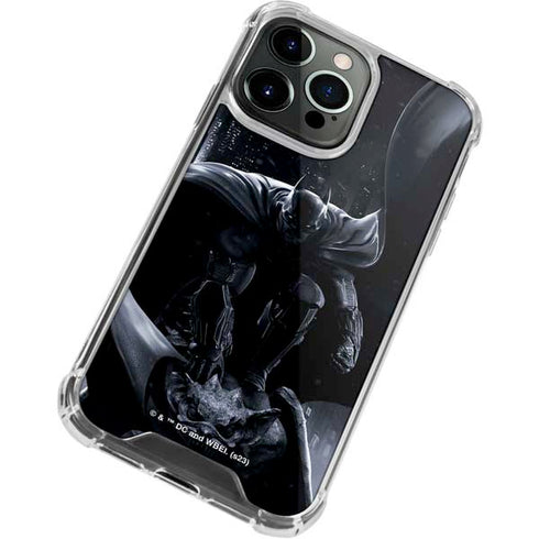 DC Comics Arkham Origins Batman In action pose iPhone 14 Pro Clear Case
